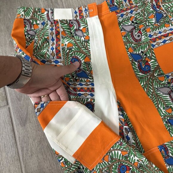 Tory Burch Womens Multicolor Geometric Animal Print Pants Silk size 10 EUC - Picture 7 of 16